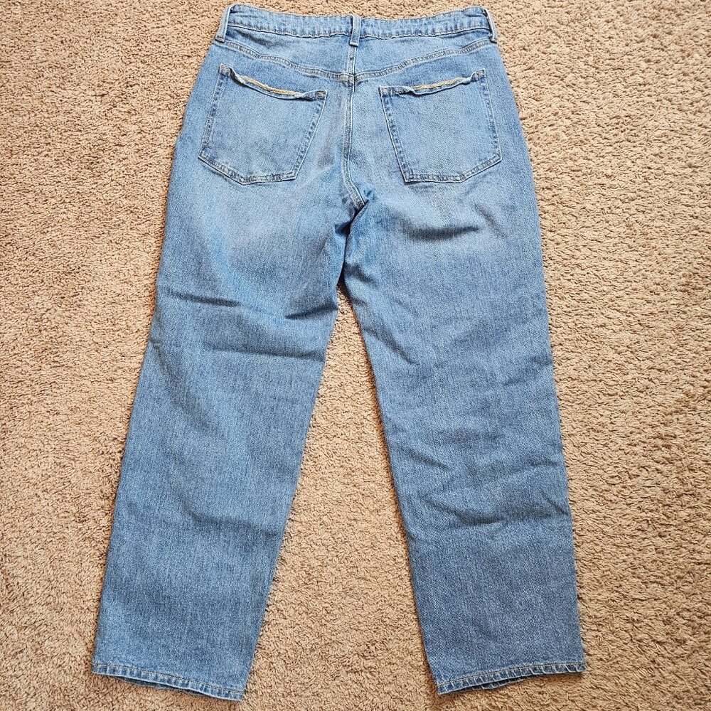 Old Navy High Rise OG Loose Jeans Womens 14 34x29 Stretch Denim Distressed - Picture 2 of 12